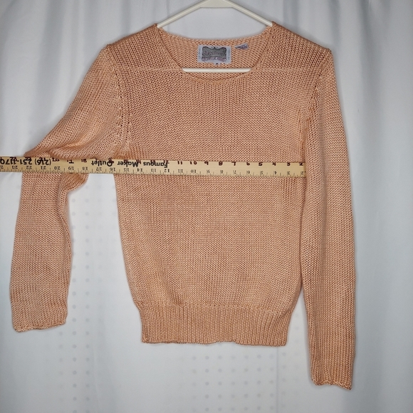 Exclusivo Emilio Rossi Silk Sweater Medium Peach Pink Chunky Knit Sustainable - Picture 3 of 5